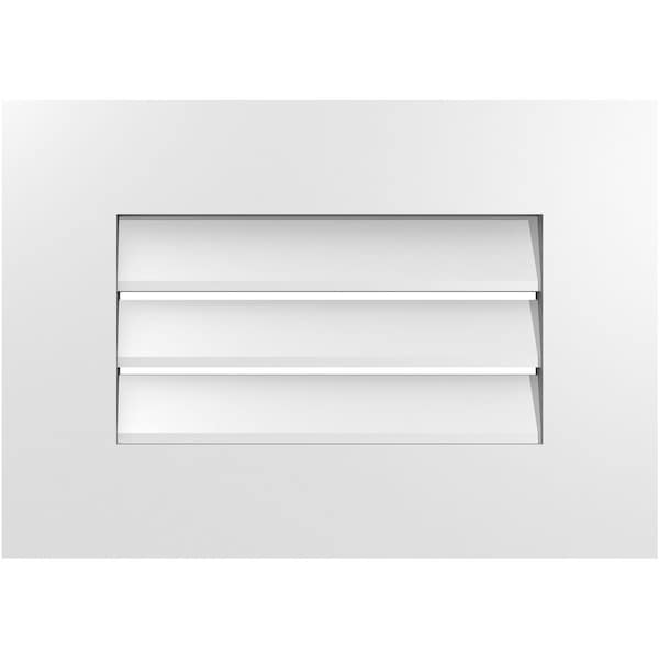 Ekena Millwork Vertical Surface Mount PVC Gable Vent: Functional, w/ 3-1/2"W x 1"P Standard Frame, 20"W x 14"H GVPVE20X1401SF - main